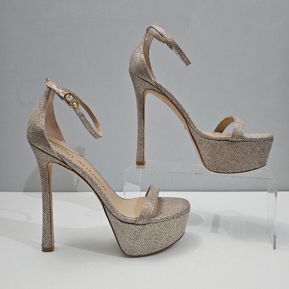 Stuart Weitzman Nudistcurve Hollywood Heel 8.5 Platino Platform Stiletto Sandal - Picture 3 of 14